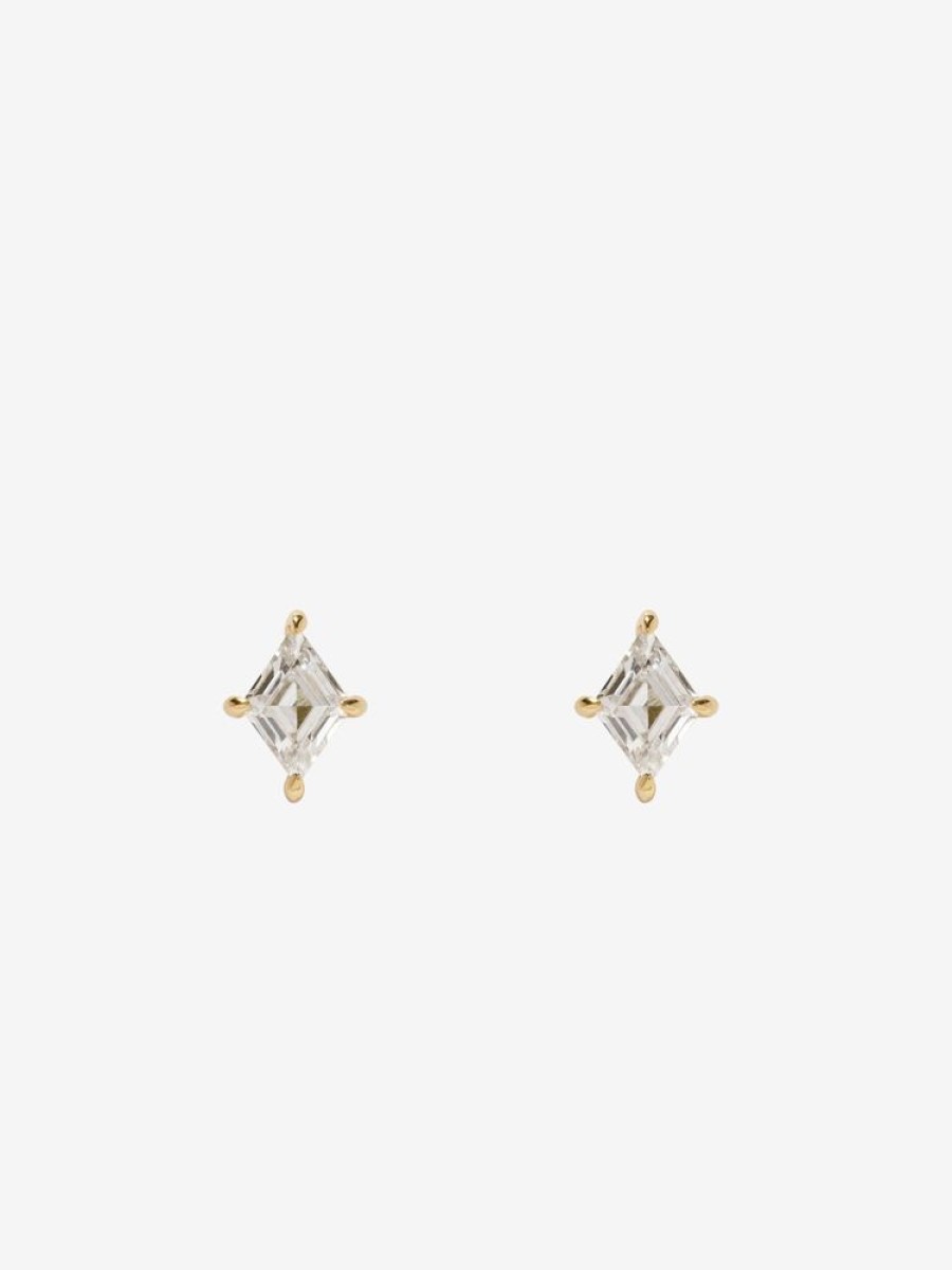 Jewelry Azlee | Lozenge Diamond Studs In Prongs