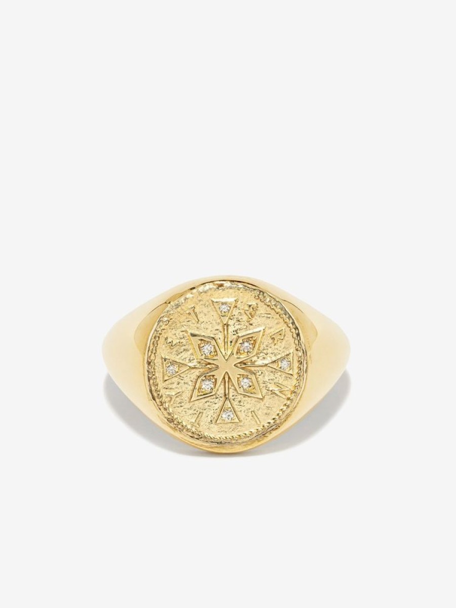 Jewelry Azlee | Compass Signet Coin Ring