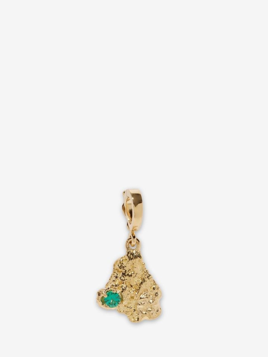 Jewelry Azlee | Emerald Scattered Small Gold Nugget Charm