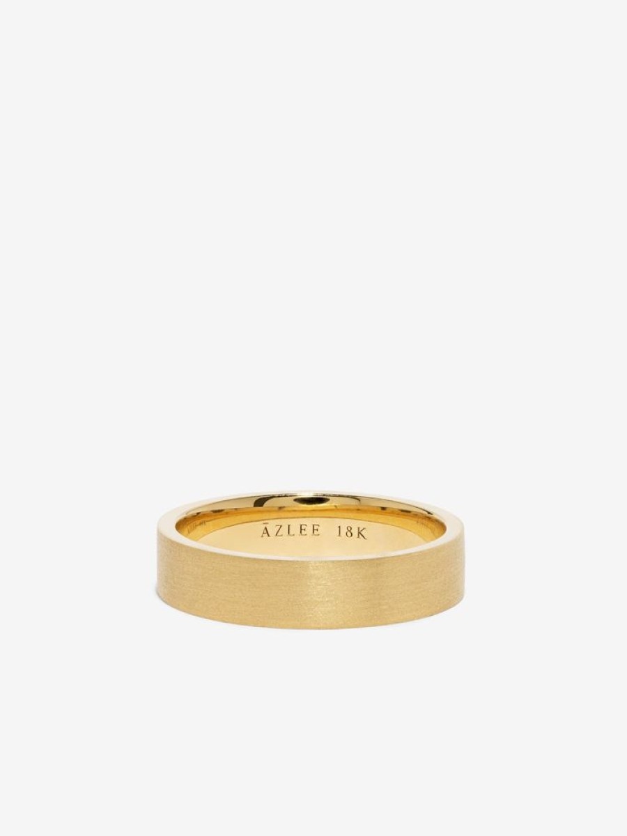 Jewelry Azlee | Satin Finish Flat Wedding Band