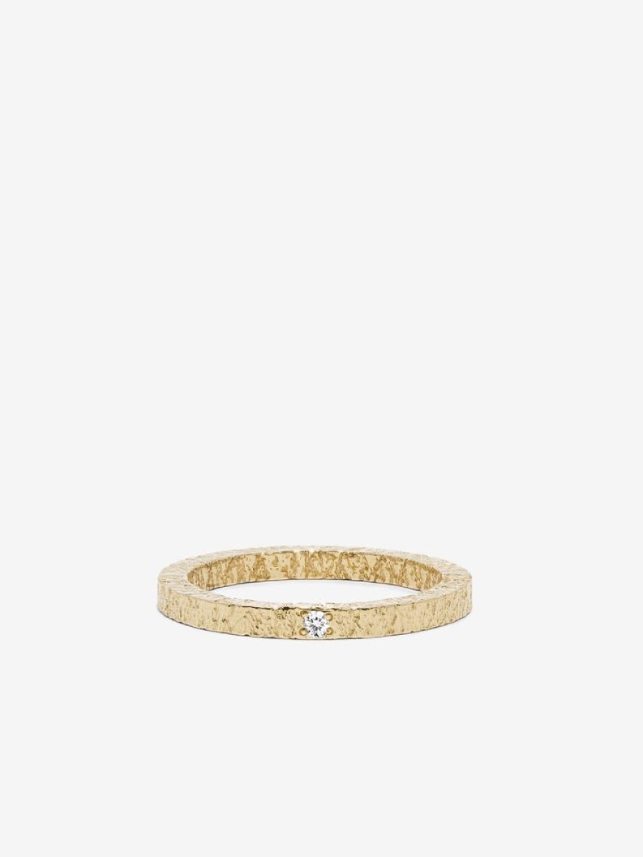 Jewelry Azlee | Petite Textured Diamond Band