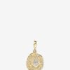 Jewelry Azlee | Olive Branch And Rose Bud Kite Diamond Coin Charm