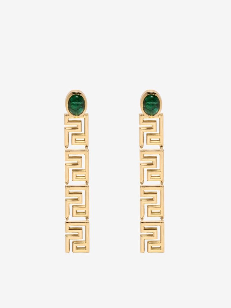 Jewelry Azlee | Greek Emerald Long Earrings