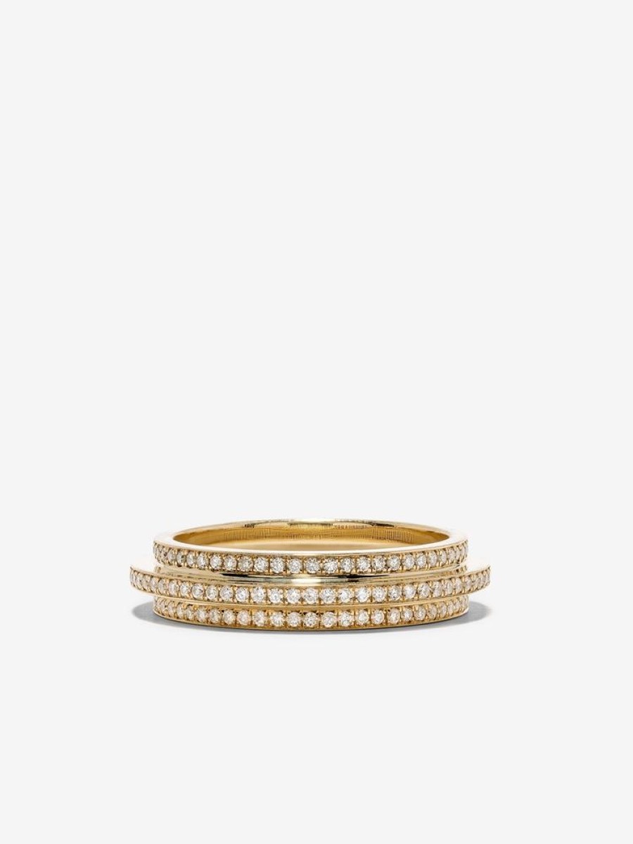 Jewelry Azlee | 3-Tier Staircase Pave Band