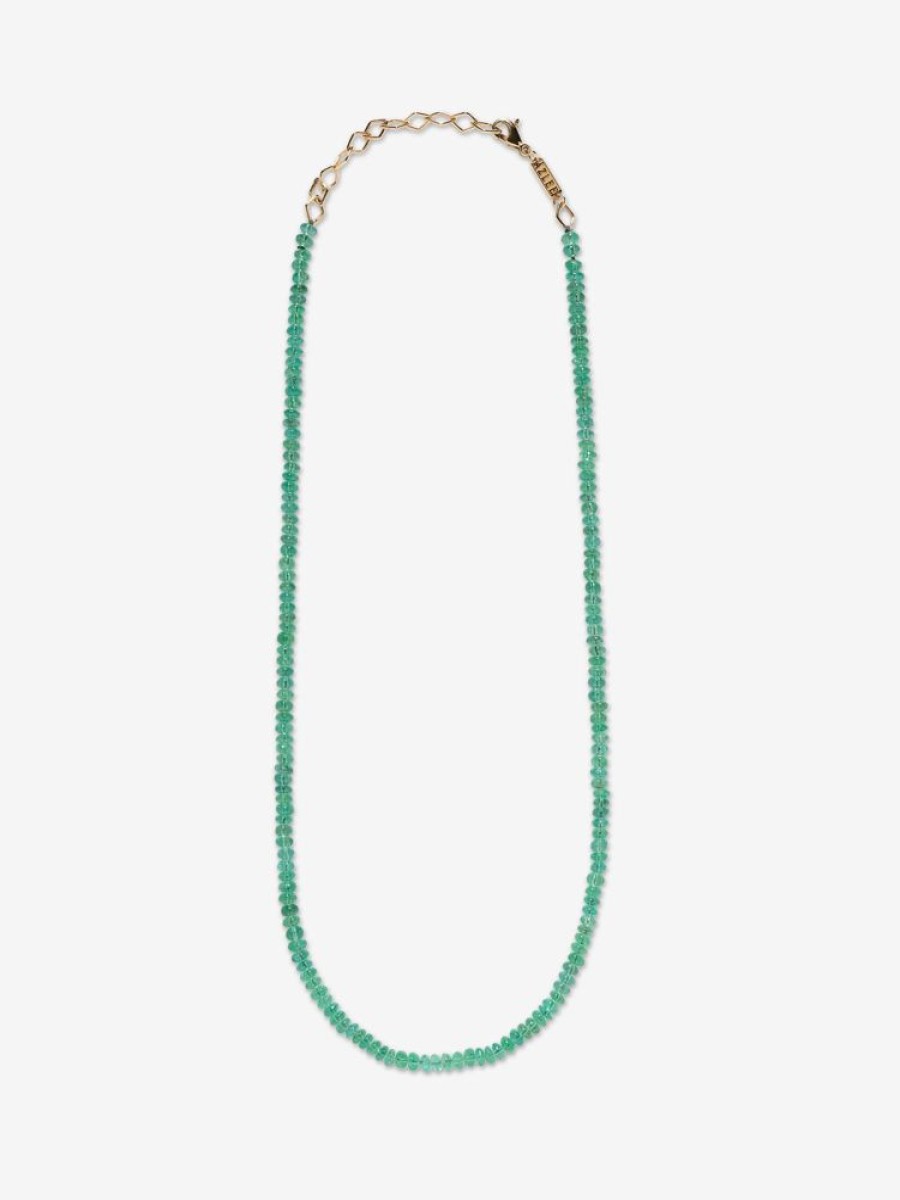 Jewelry Azlee | Small Light Green Emerald Bead Necklace