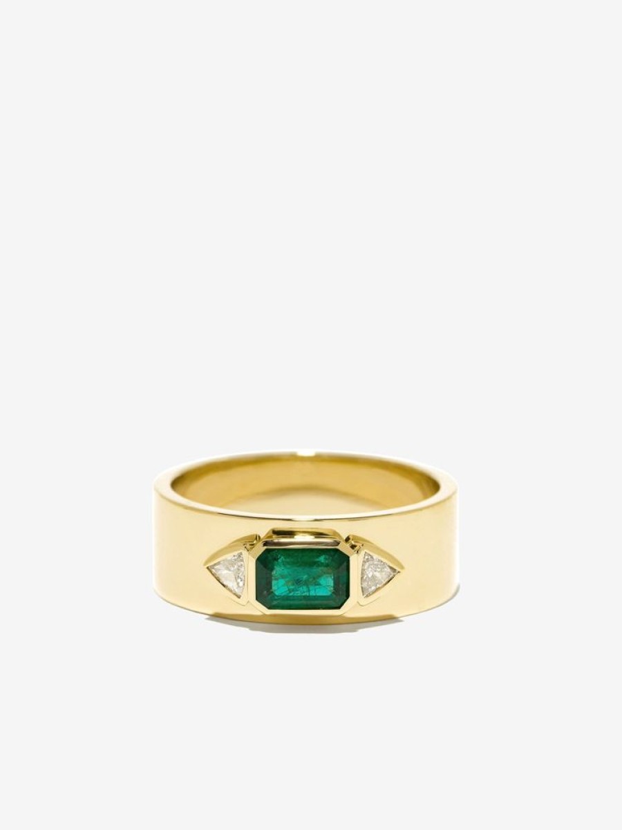 Jewelry Azlee | Emerald Nesw Diamond Ring