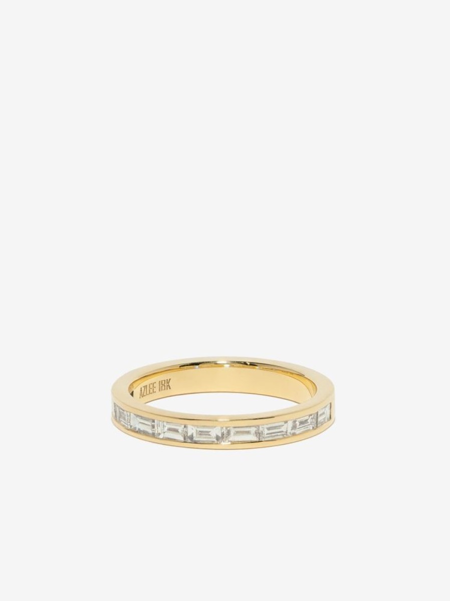 Jewelry Azlee | Channel Set Baguette Diamond Band