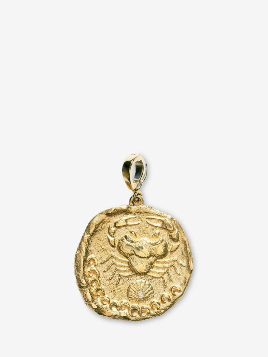 Jewelry Azlee | Karkinos Large Diamond Coin Charm