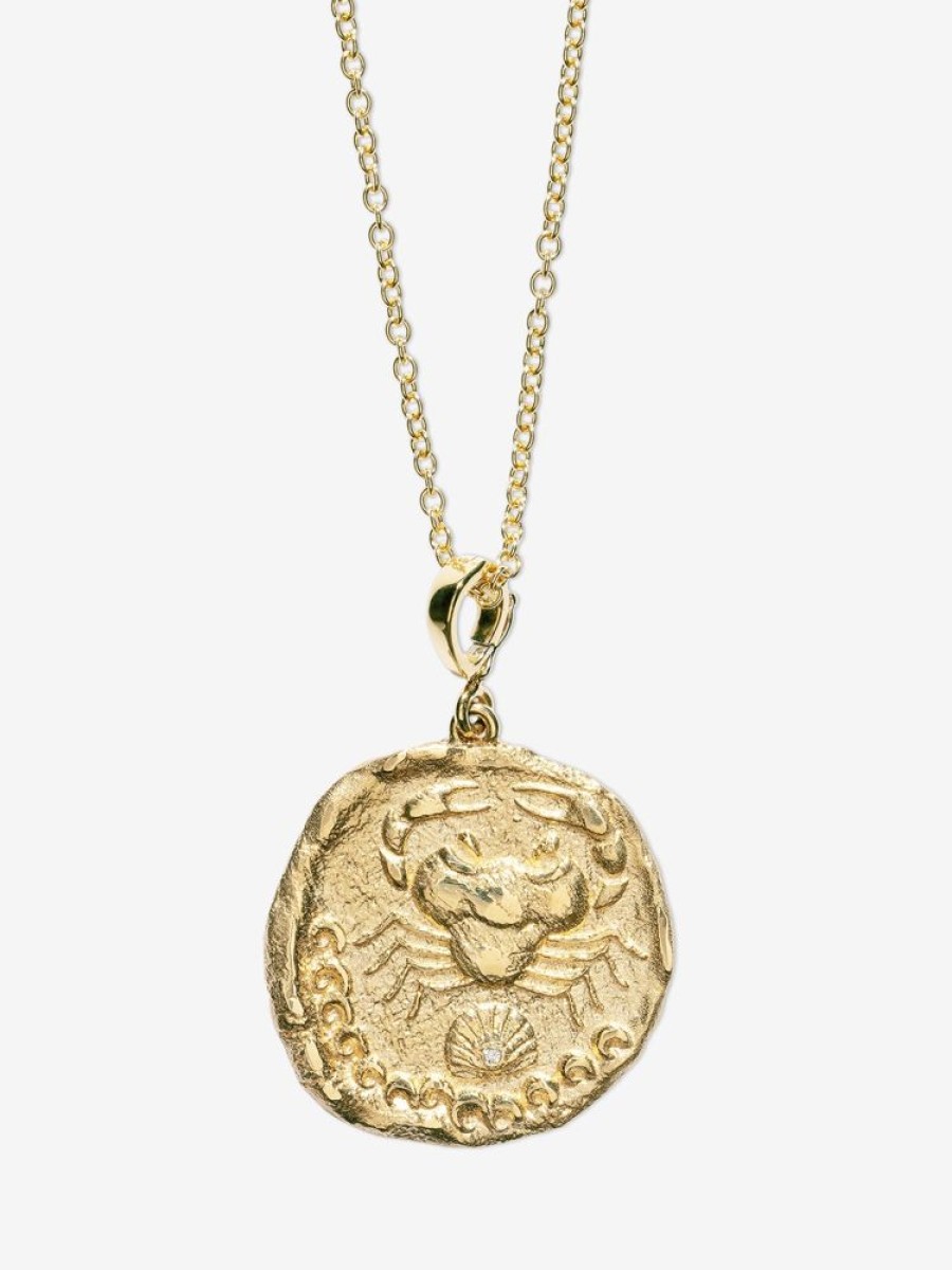 Jewelry Azlee | Karkinos Large Diamond Coin Charm