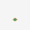 Jewelry Azlee | Petite Emerald Lone Burst Stud