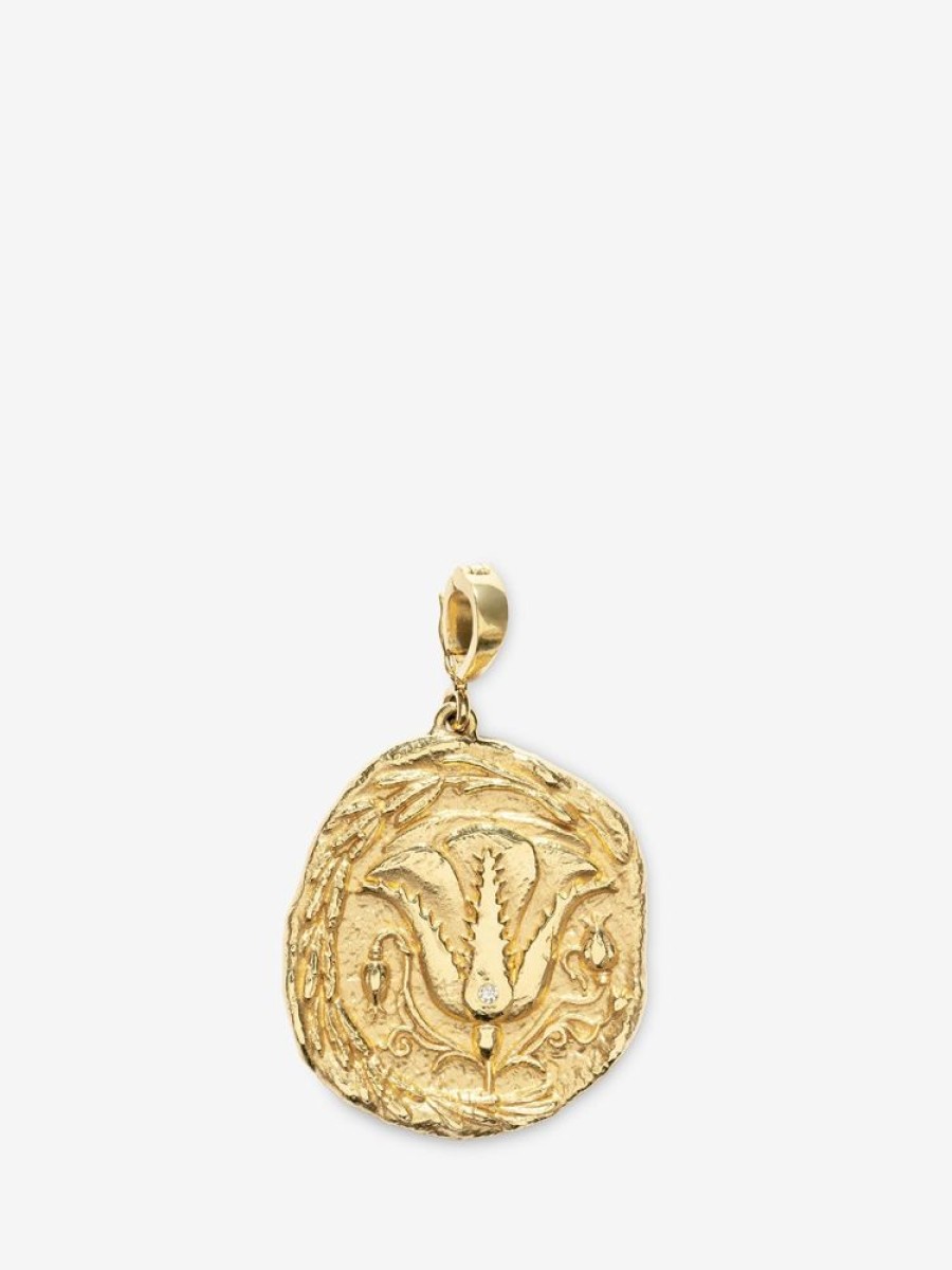 Jewelry Azlee | Of The Earth Large Diamond Coin Charm