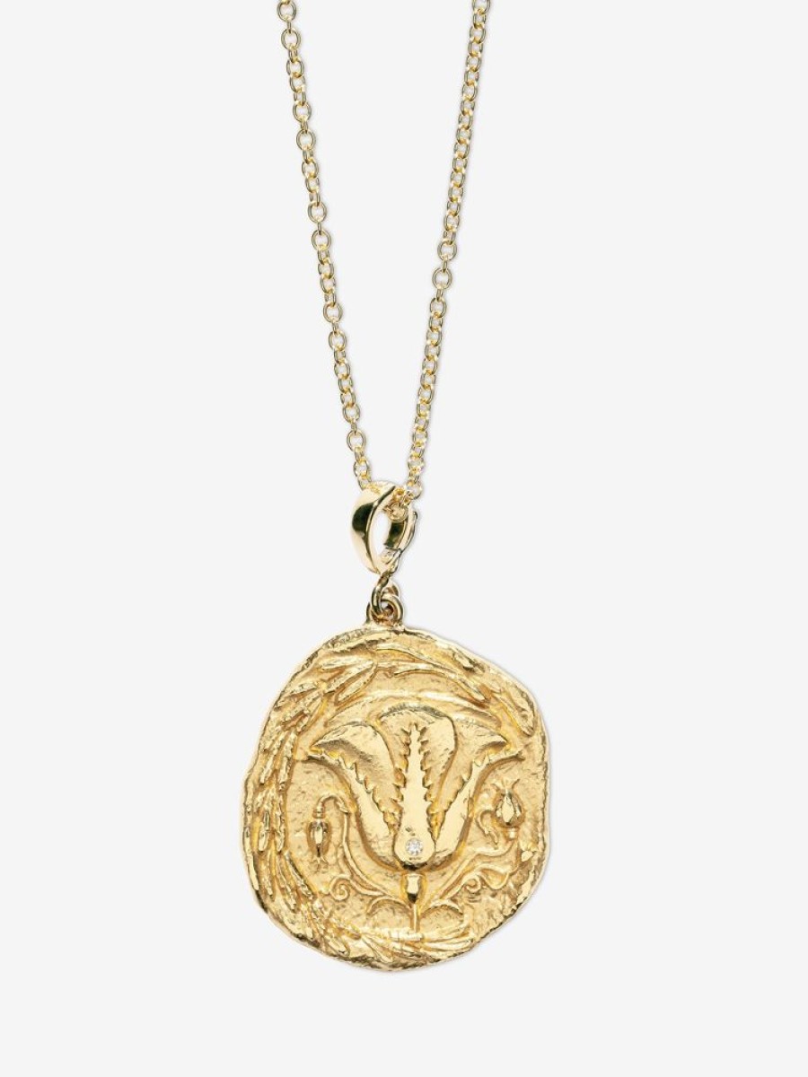 Jewelry Azlee | Of The Earth Large Diamond Coin Charm