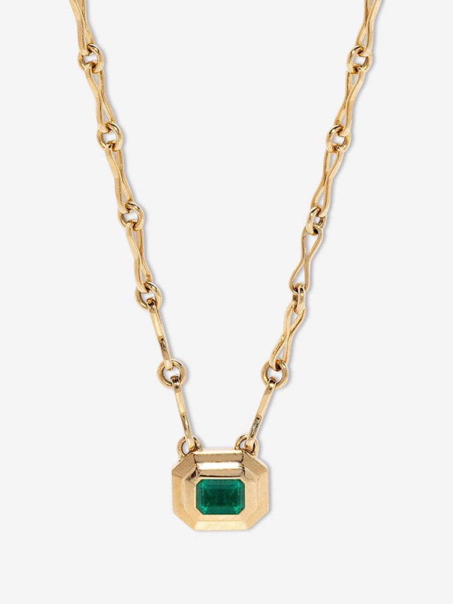 Jewelry Azlee | Staircase Emerald Handmade Chain Necklace