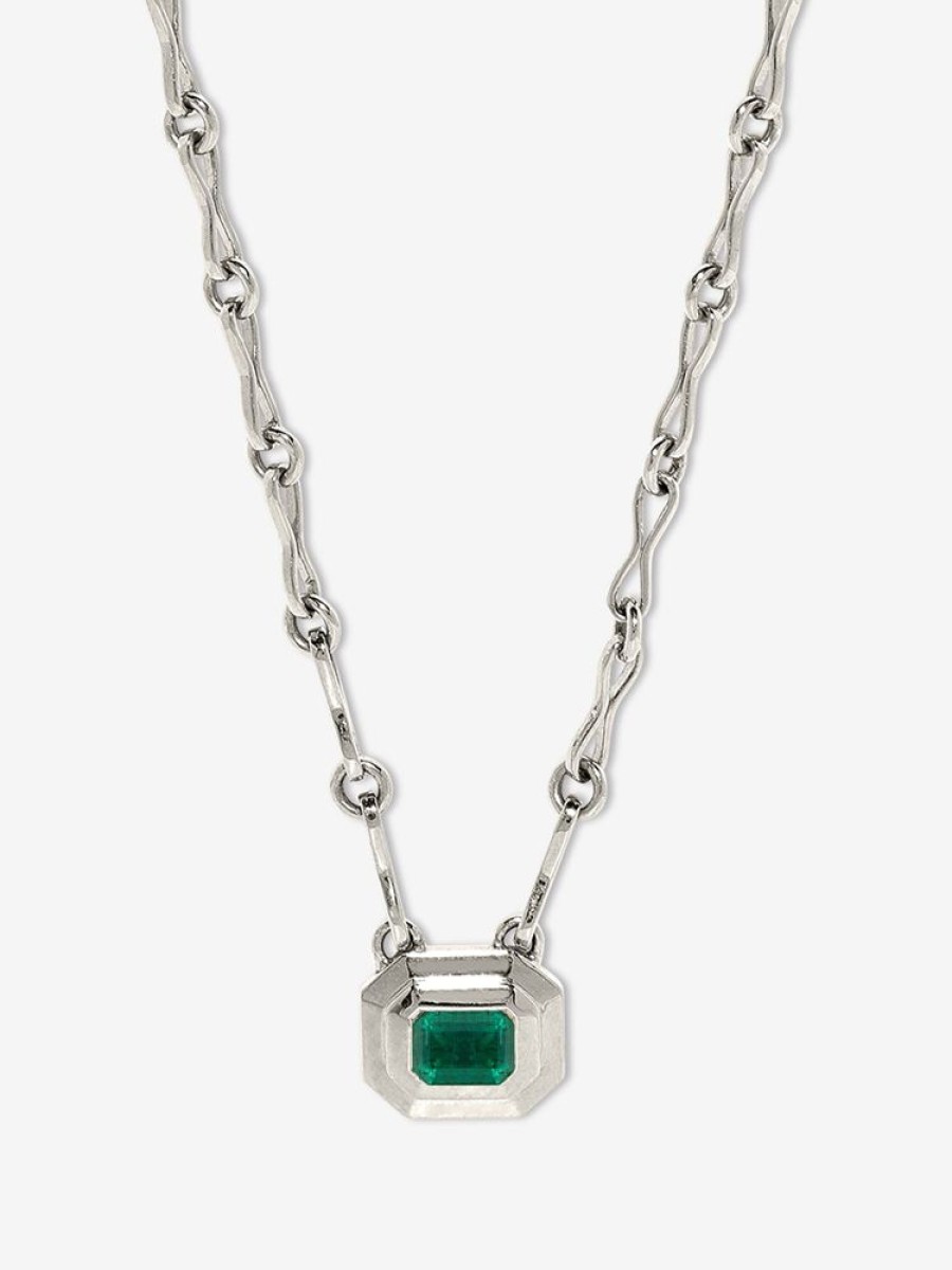 Jewelry Azlee | Staircase Emerald Handmade Chain Necklace