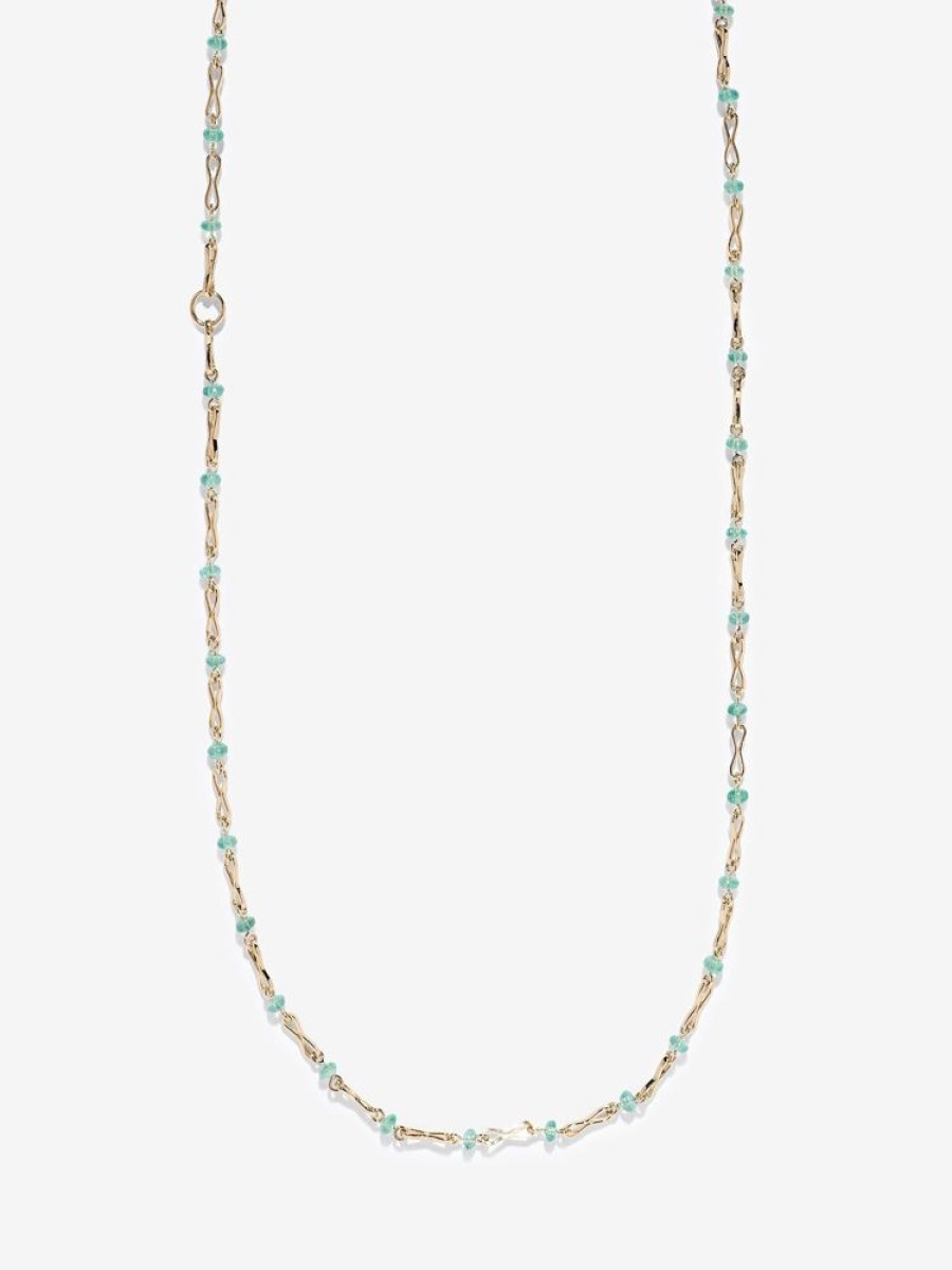 Jewelry Azlee | Small Handmade Gold And Emerald Necklace