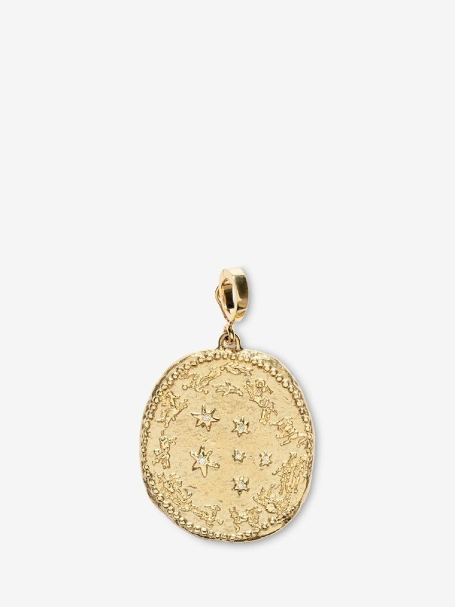 Jewelry Azlee | Zodiac Wheel Large Diamond Coin Charm