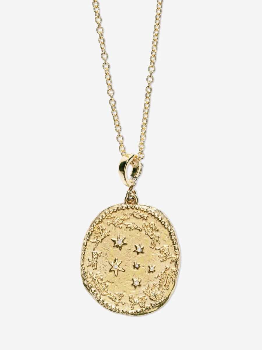 Jewelry Azlee | Zodiac Wheel Large Diamond Coin Charm