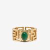 Jewelry Azlee | Greek Pattern Emerald Ring - Medium