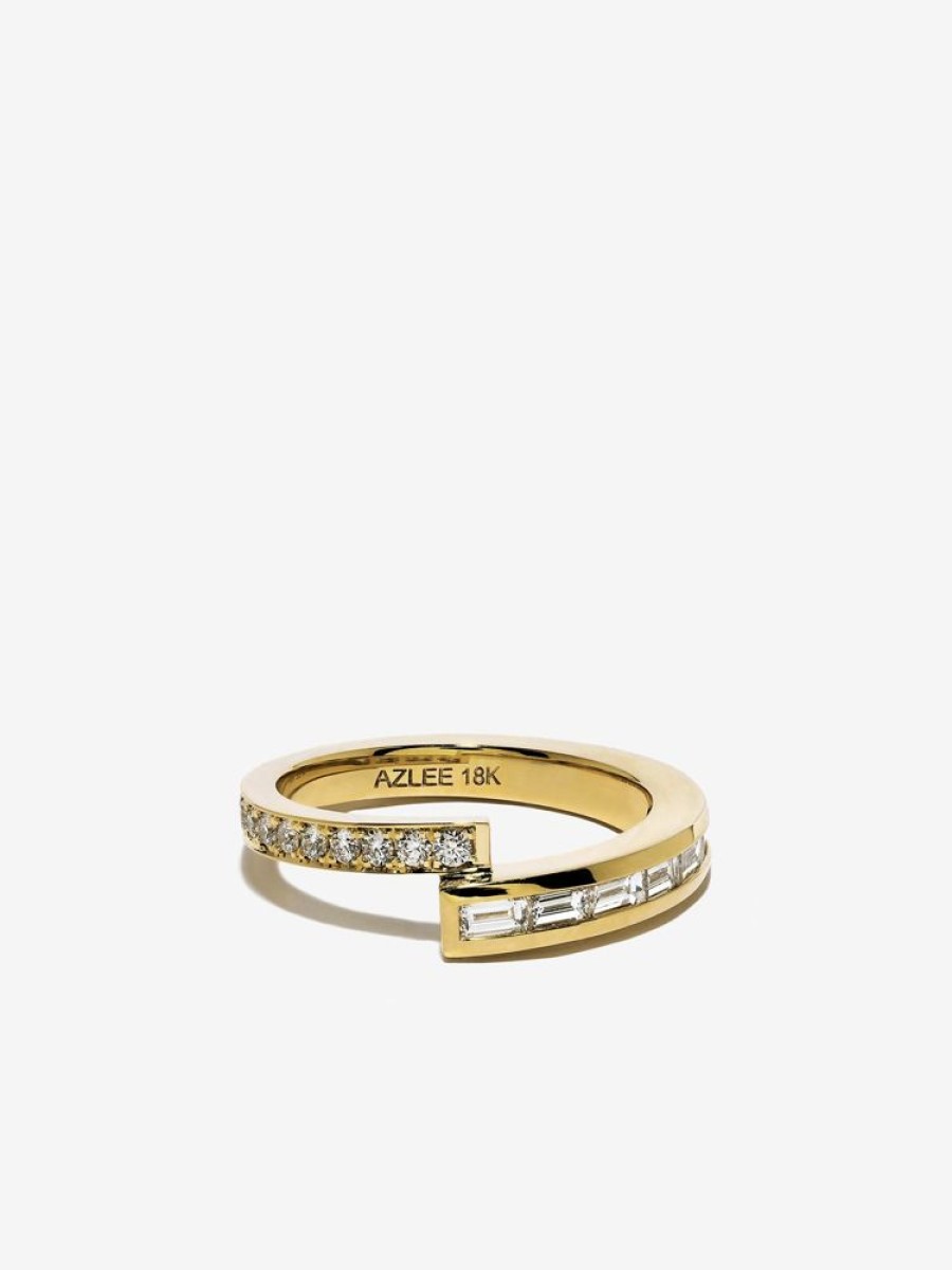 Jewelry Azlee | Pave Baguette Diamond Band