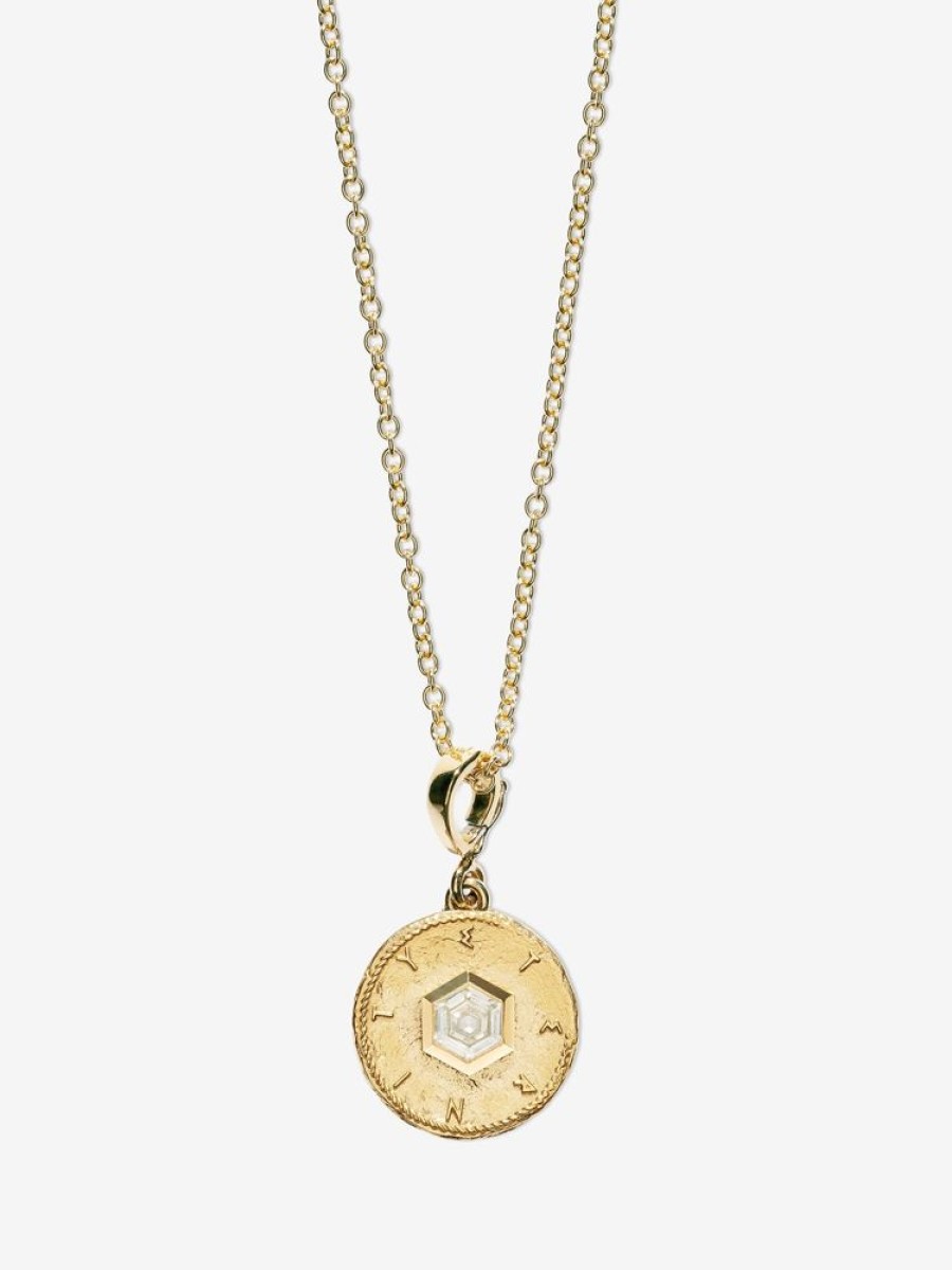 Jewelry Azlee | Eternity Hexagon Diamond Small Coin Charm