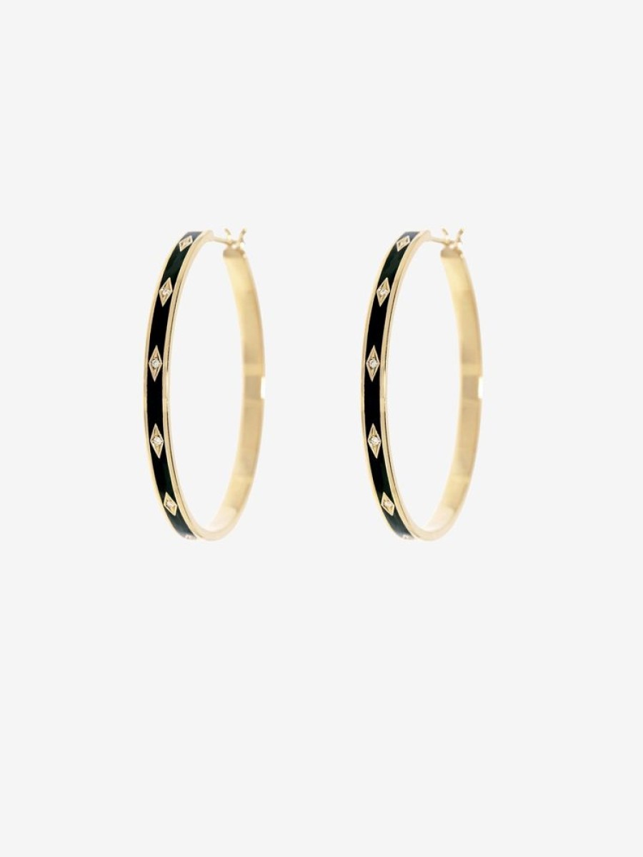 Jewelry Azlee | Night Sky Large Diamond Hoops