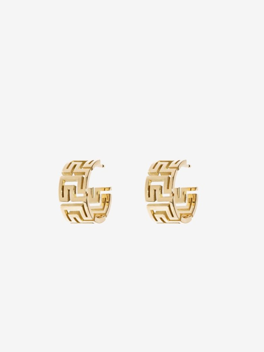 Jewelry Azlee | Greek Pattern Huggie Earrings