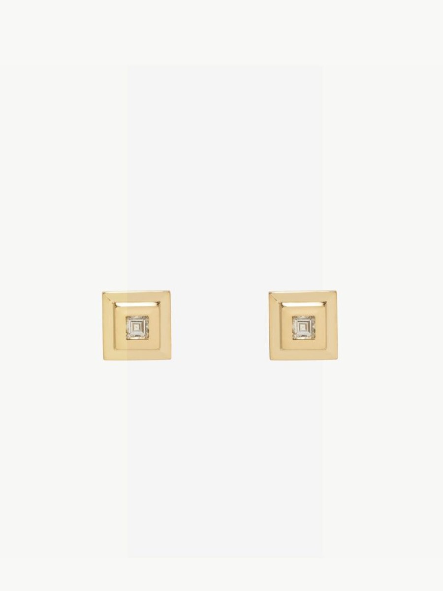 Jewelry Azlee | Carre Diamond Staircase Studs