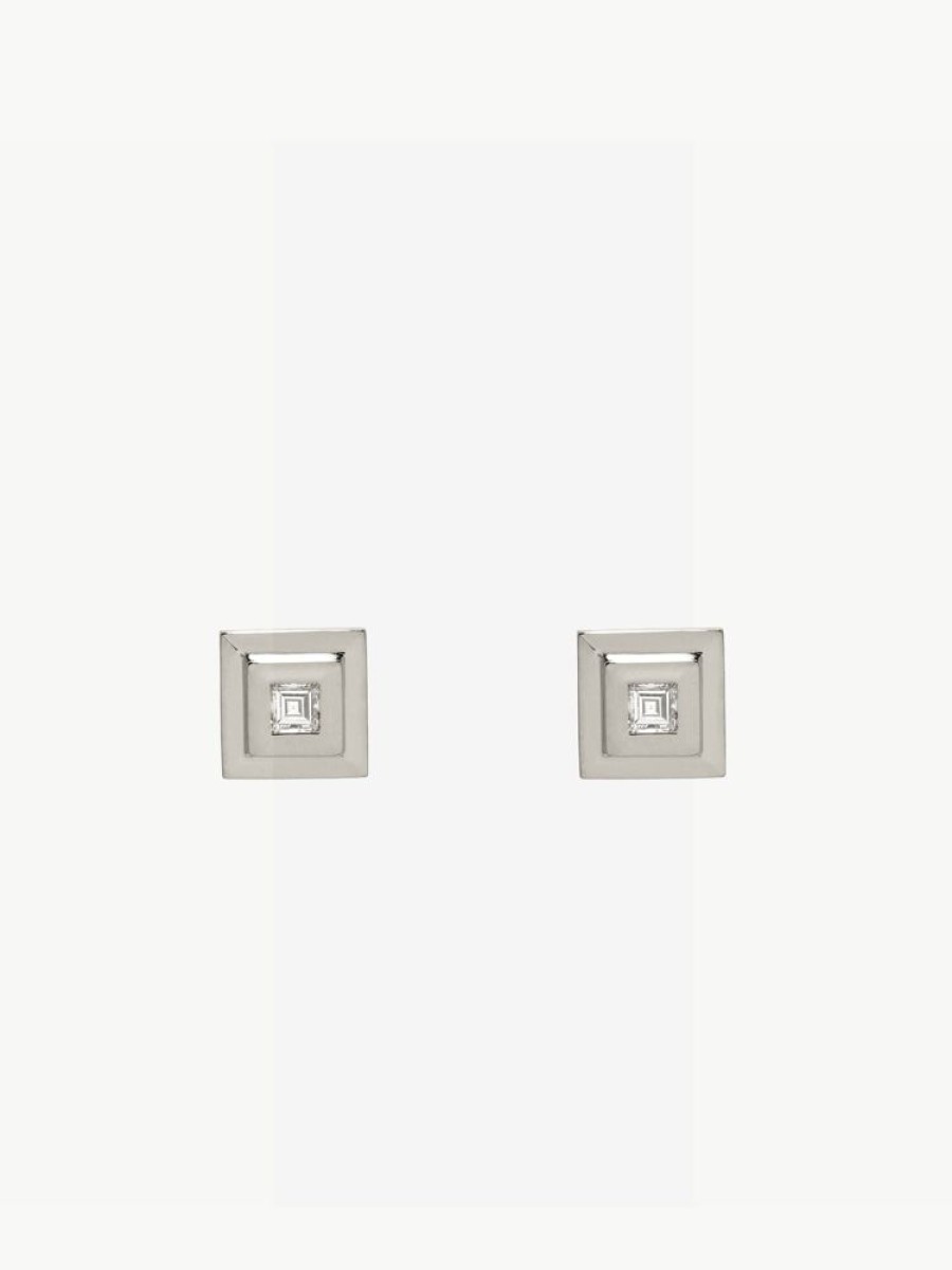 Jewelry Azlee | Carre Diamond Staircase Studs