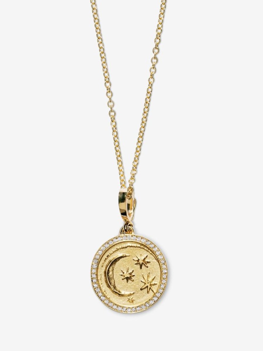 Jewelry Azlee | Cosmic Small Pave Coin Charm