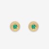 Jewelry Azlee | Petite Emerald Circular Studs