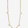 Jewelry Azlee | Small Lozenge-Link Handmade Chain With Carre Diamonds