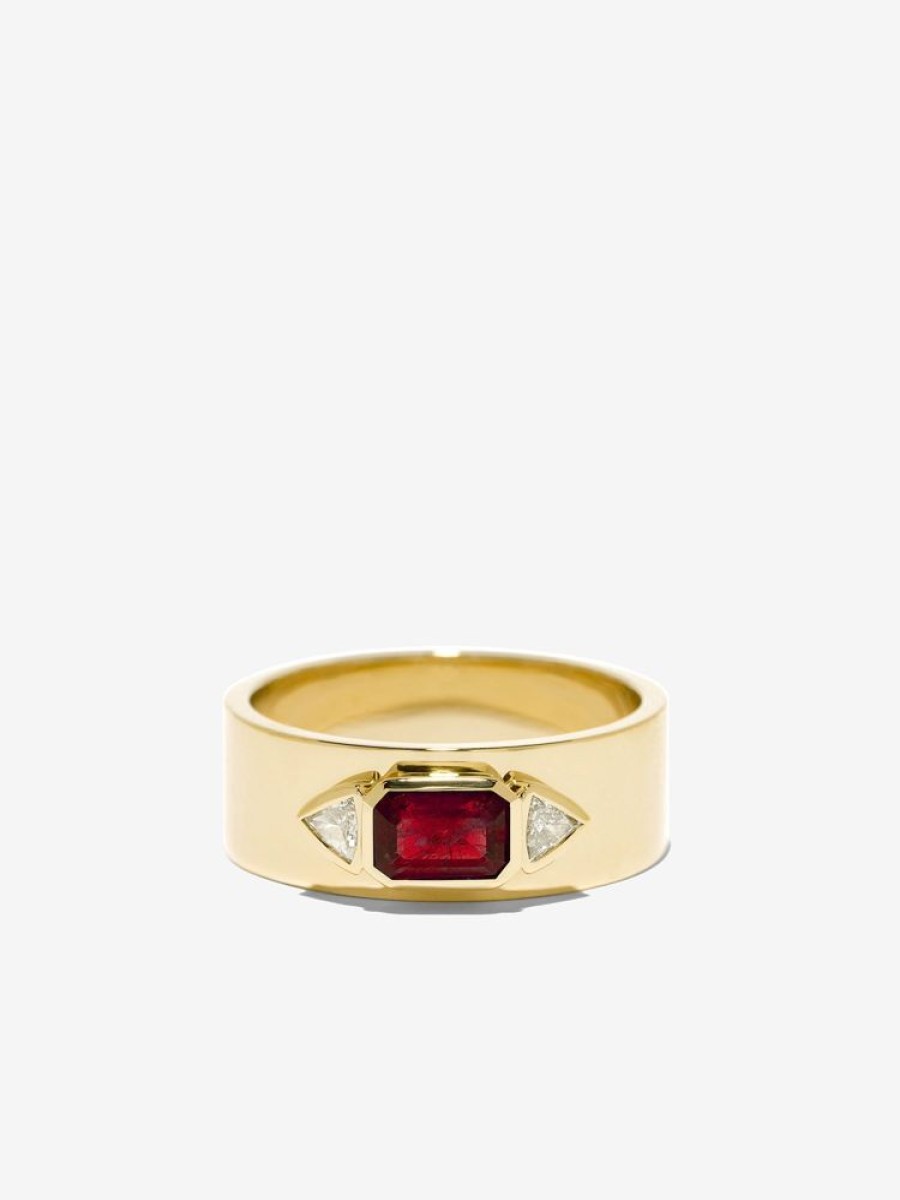 Jewelry Azlee | Ruby Nesw Diamond Ring