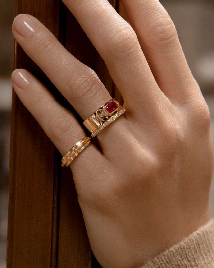 Jewelry Azlee | Ruby Nesw Diamond Ring