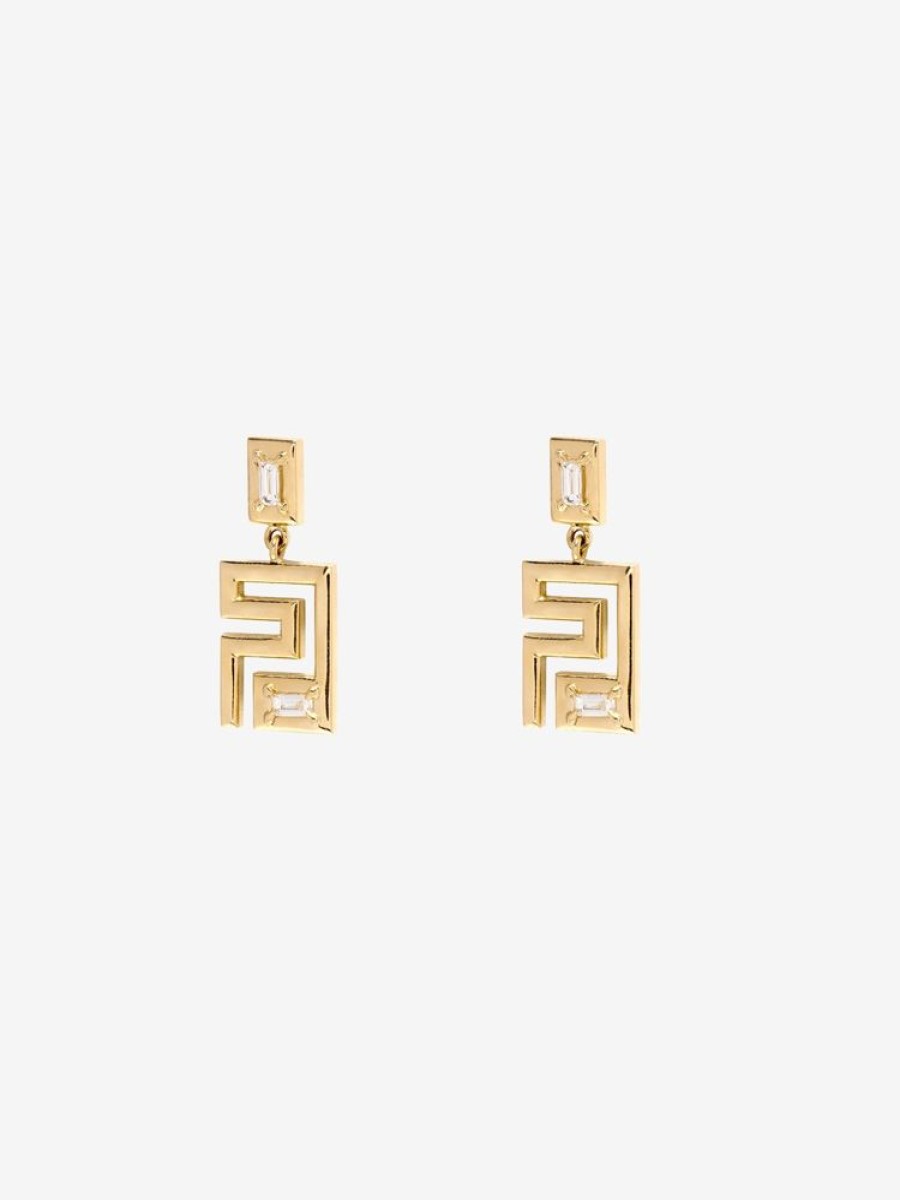 Jewelry Azlee | Greek Pattern Diamond Earrings