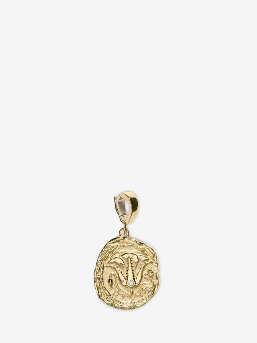 Jewelry Azlee | Of The Earth Small Diamond Coin Charm