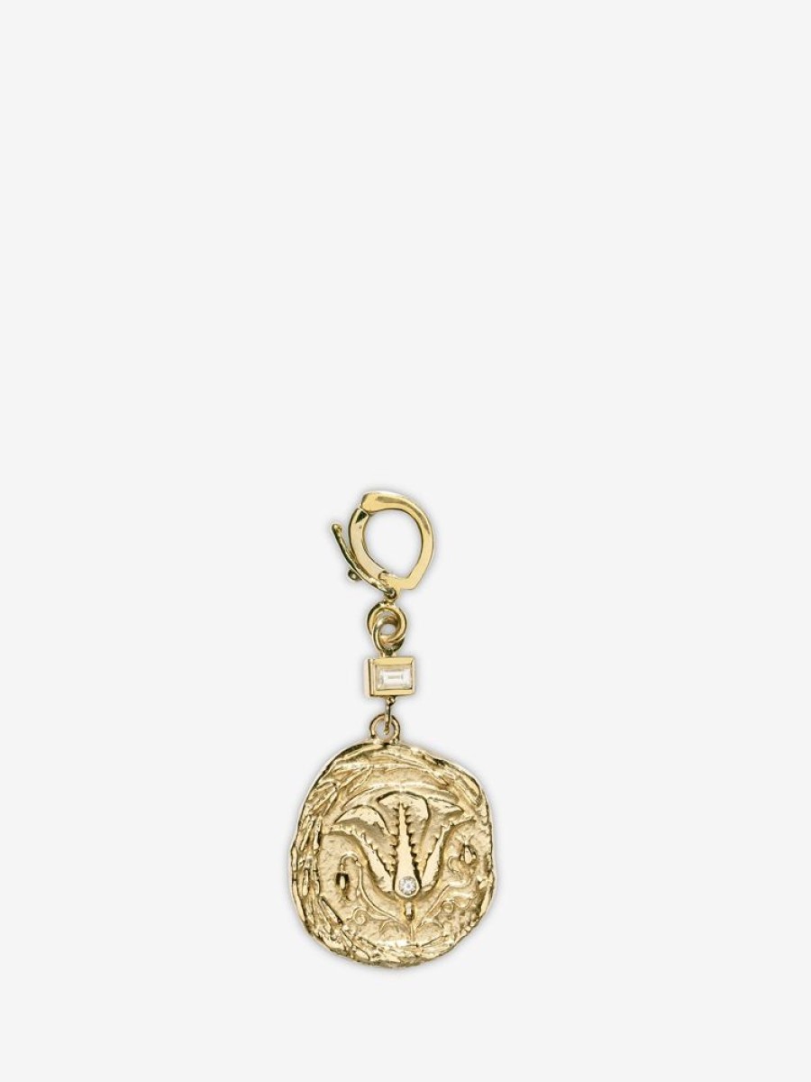 Jewelry Azlee | Of The Earth Small Diamond Coin Charm