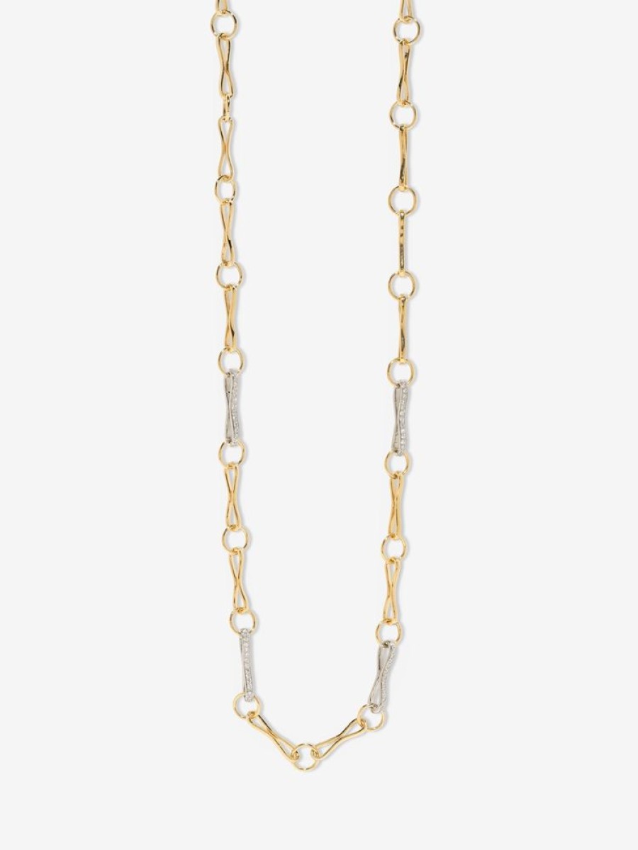 Jewelry Azlee | Large Circle-Link Handmade Chain With Diamond Links