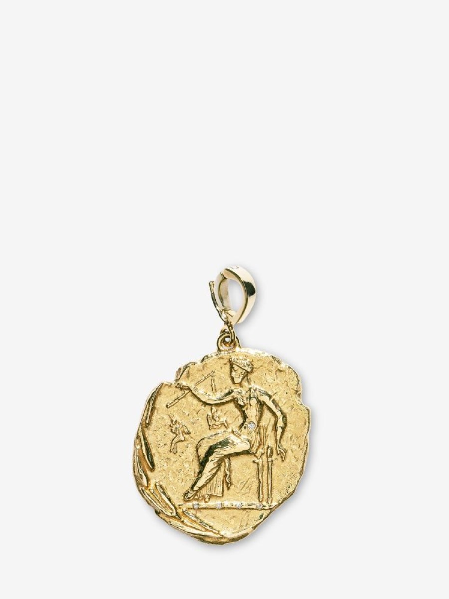 Jewelry Azlee | Aphrodite Large Diamond Coin Charm