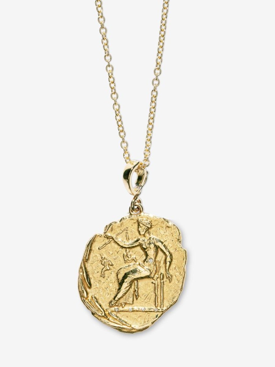 Jewelry Azlee | Aphrodite Large Diamond Coin Charm