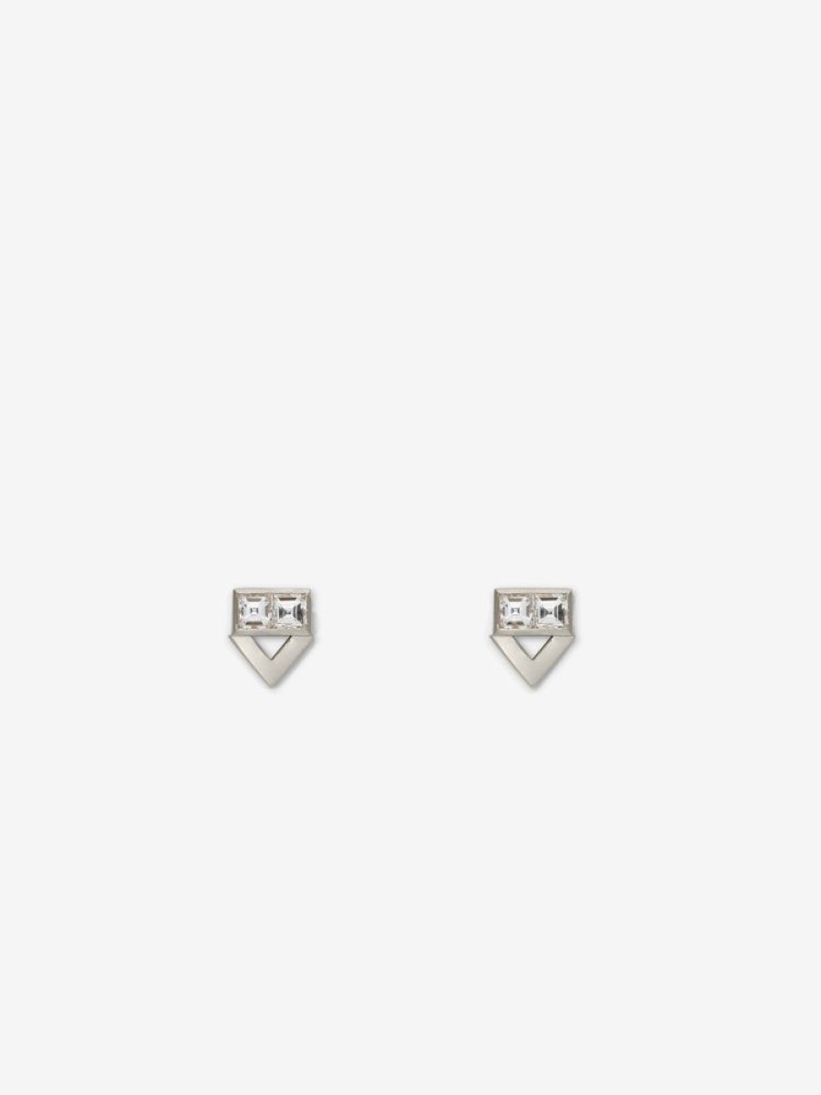 Jewelry Azlee | Deco Chevron Diamond Studs