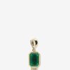 Jewelry Azlee | Large Emerald And Baguette Diamond Charm