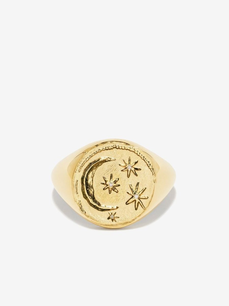 Jewelry Azlee | Cosmic Signet Coin Ring