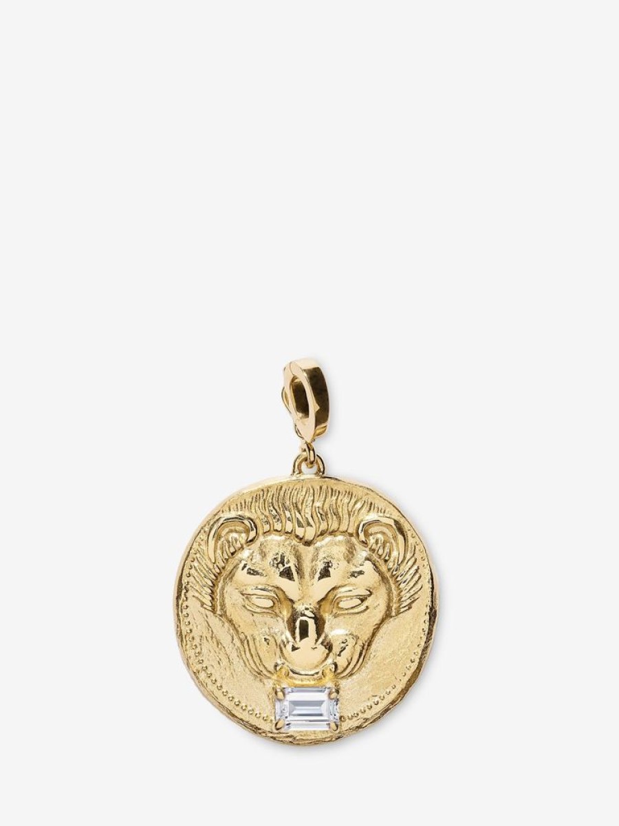 Jewelry Azlee | Lion Large Diamond Coin Charm