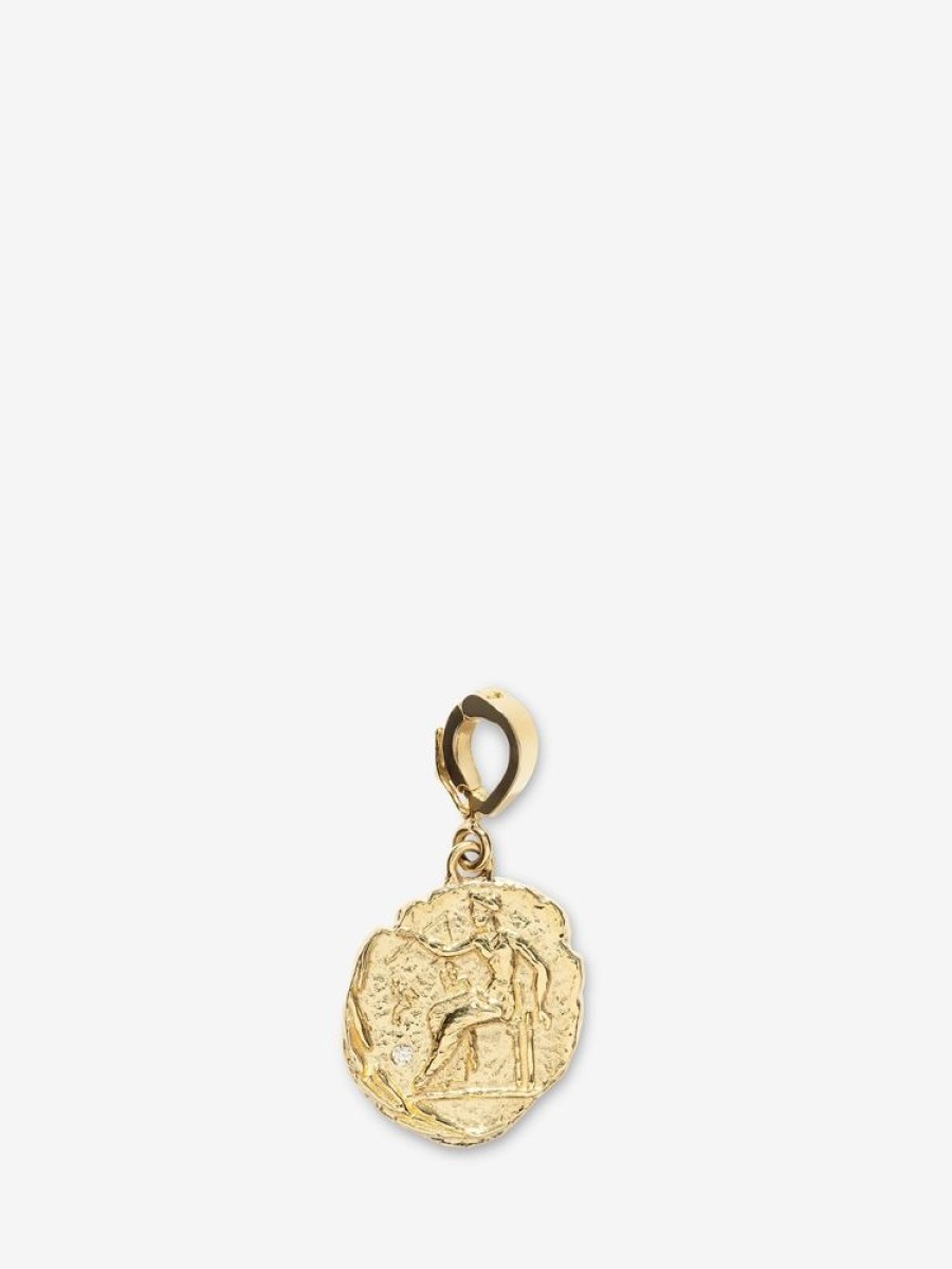 Jewelry Azlee | Aphrodite Small Diamond Coin Charm