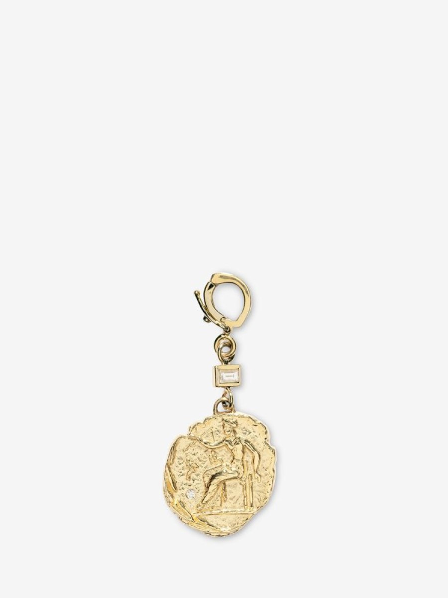 Jewelry Azlee | Aphrodite Small Diamond Coin Charm