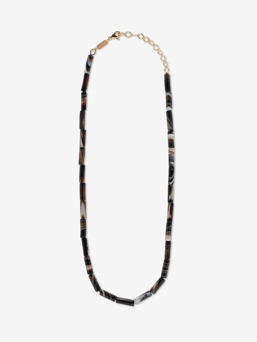 Jewelry Azlee | Black Agate Bead Necklace