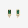 Jewelry Azlee | Emerald And Trillion Diamond Studs