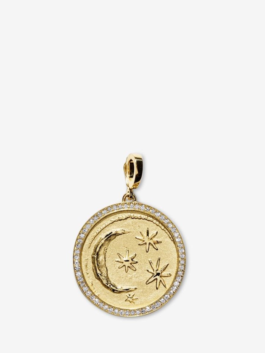 Jewelry Azlee | Cosmic Large Pave Coin Charm