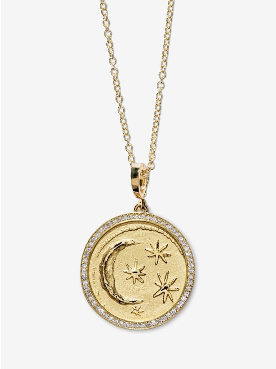 Jewelry Azlee | Cosmic Large Pave Coin Charm