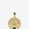 Jewelry Azlee | Lion Large Emerald Coin Charm